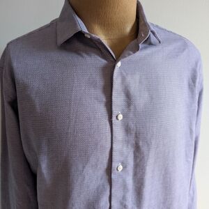 Ben Sherman Purple Waffle Texture Dress Shirt
